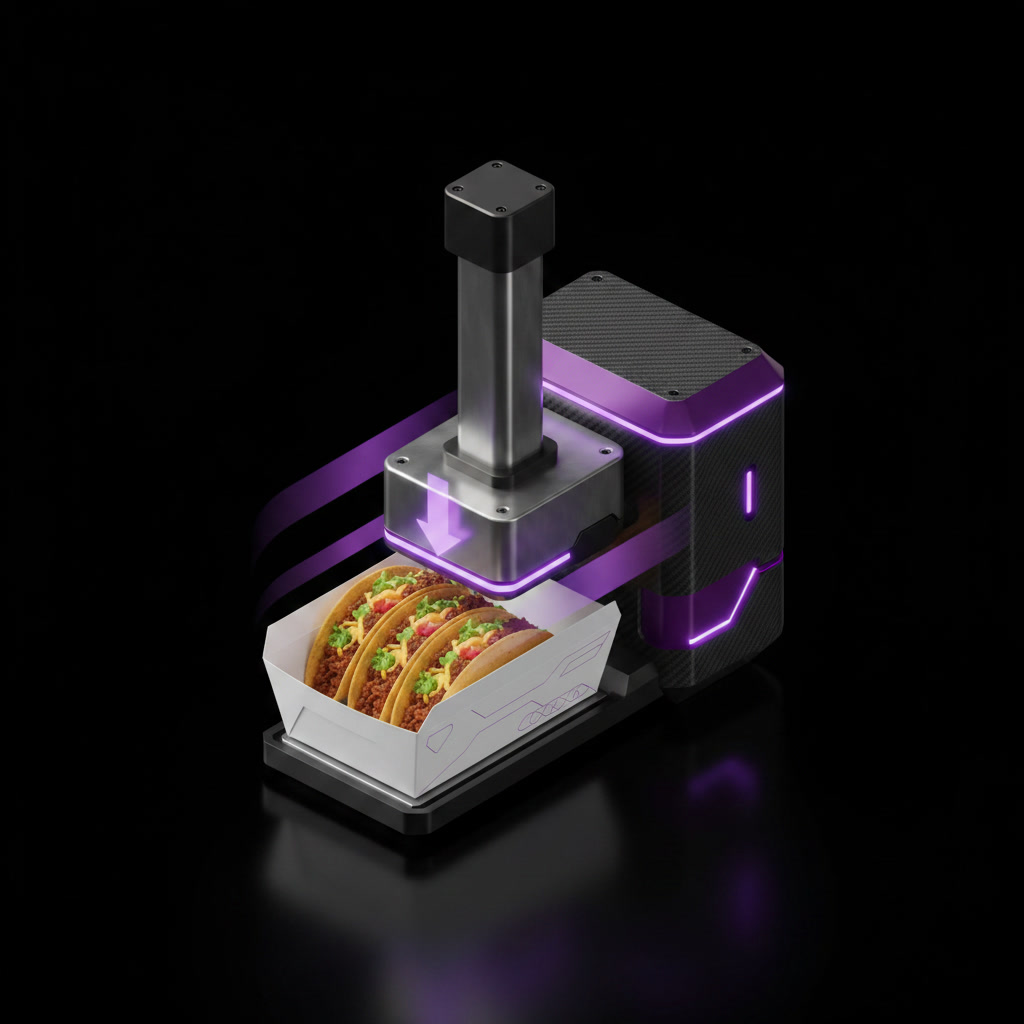 Step 4: tacos loaded into trays