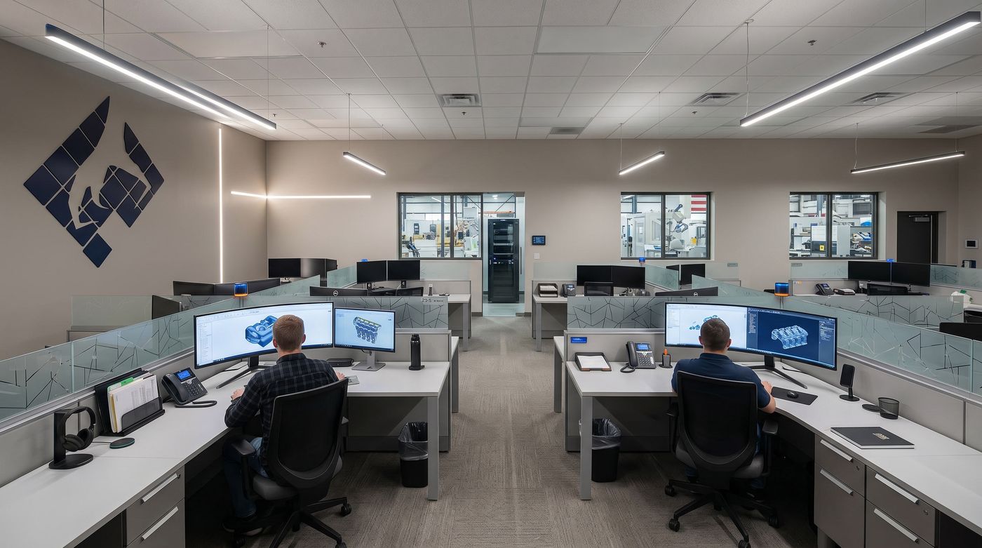 JLS engineers building and programming a robotic system in-house at the York, Pennsylvania facility
